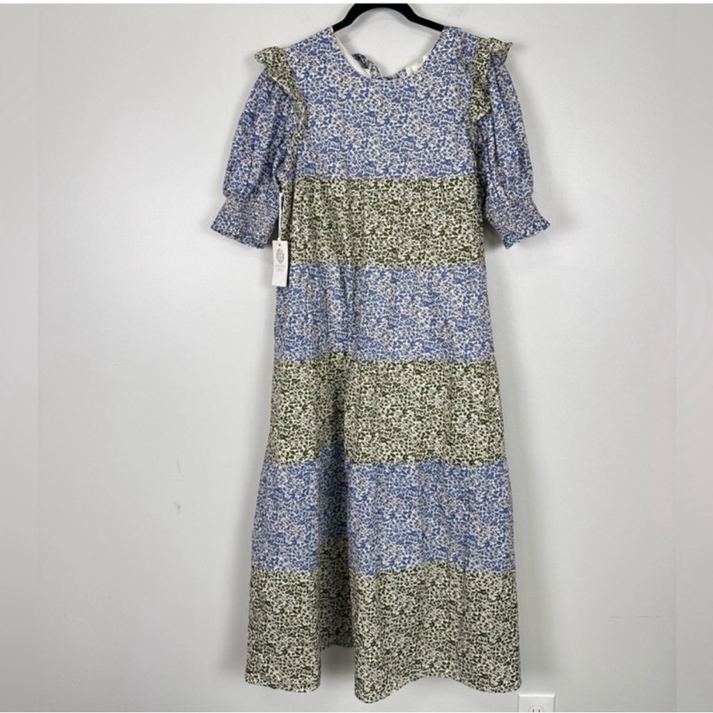 💙HYACINTH HOUSE Green & Blue Floral
Barton Midi Dress M💚 - Picture 5 of 10